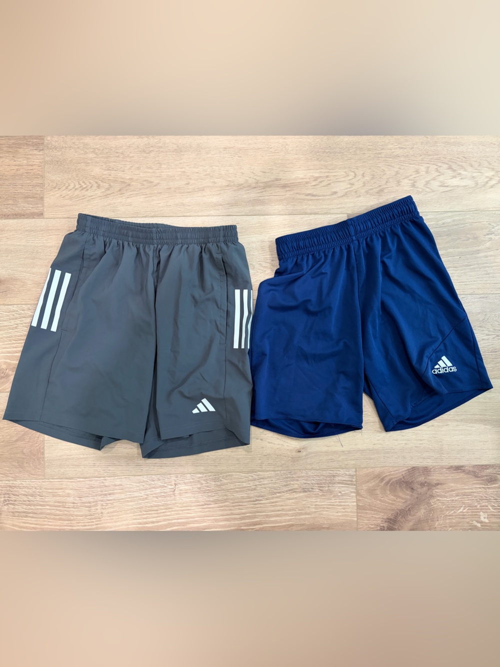 adidas Men's Athletic Shorts in Charcoal Gray and Navy Blue